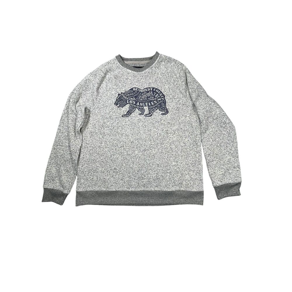 Lucky Brand Sweatshirt Bear Graphic Gray Marled Pullover Men’s Large